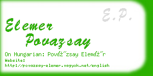 elemer povazsay business card